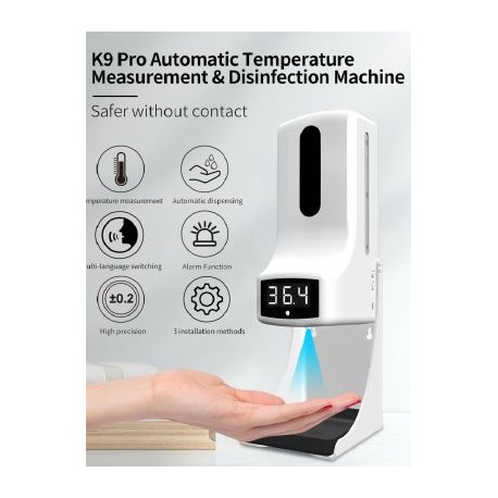 K9 PRO - Thermomètre à infrarouge - Distributeur Automatique de Gel